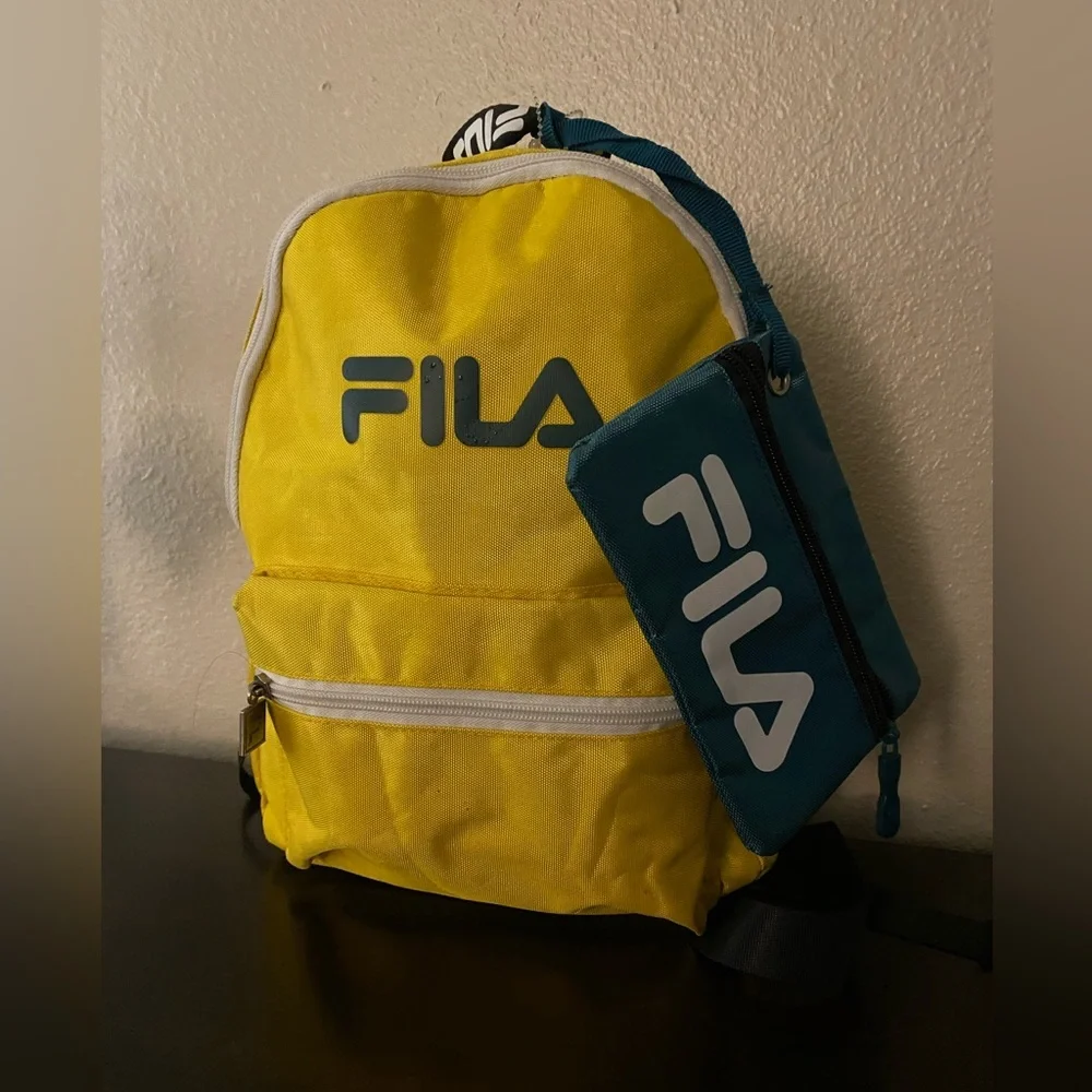 Fila Hailee Mini Backpack Yellow | Detachable Pouch School Travel Bag
